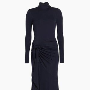 Cinq á Sept Johnson Dress Draped Turtleneck Midi-Dress Size 0